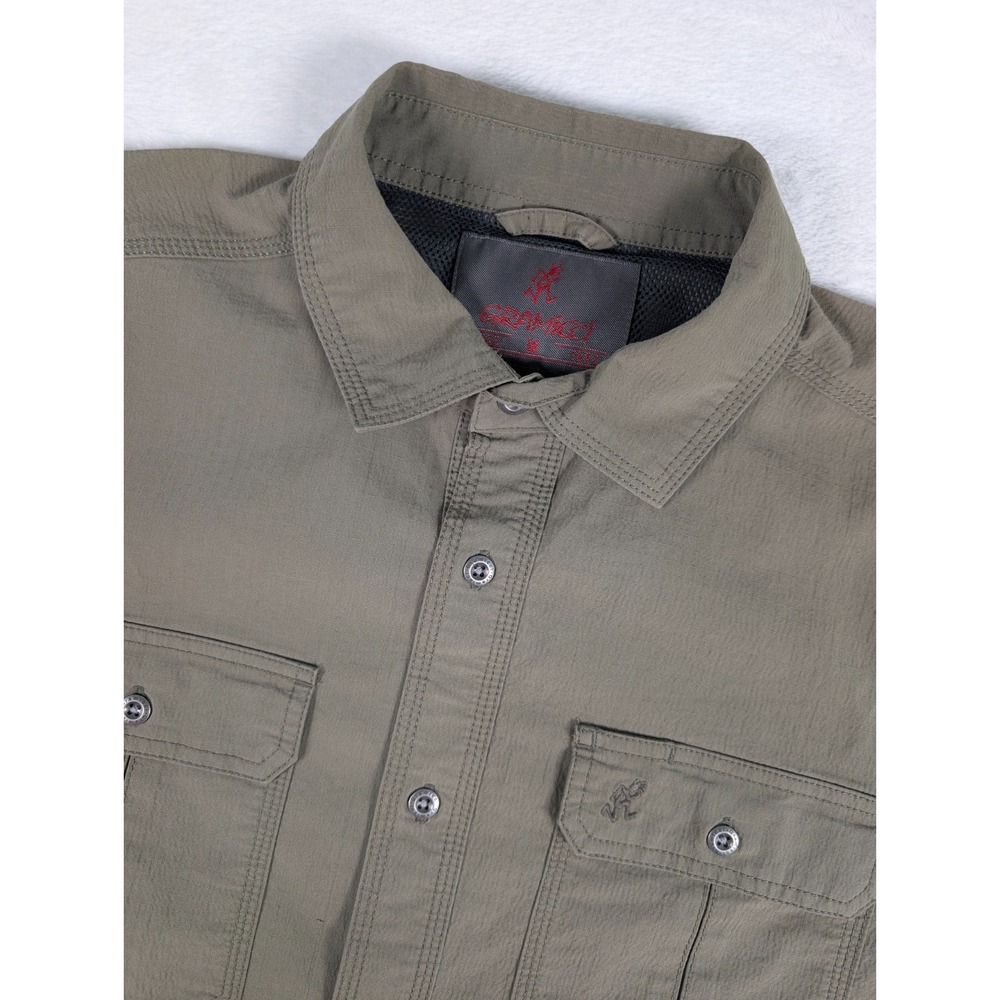 Gramicci No Squito Outback Convertible Long Sleeve Shirt Mens Medium Olive Green